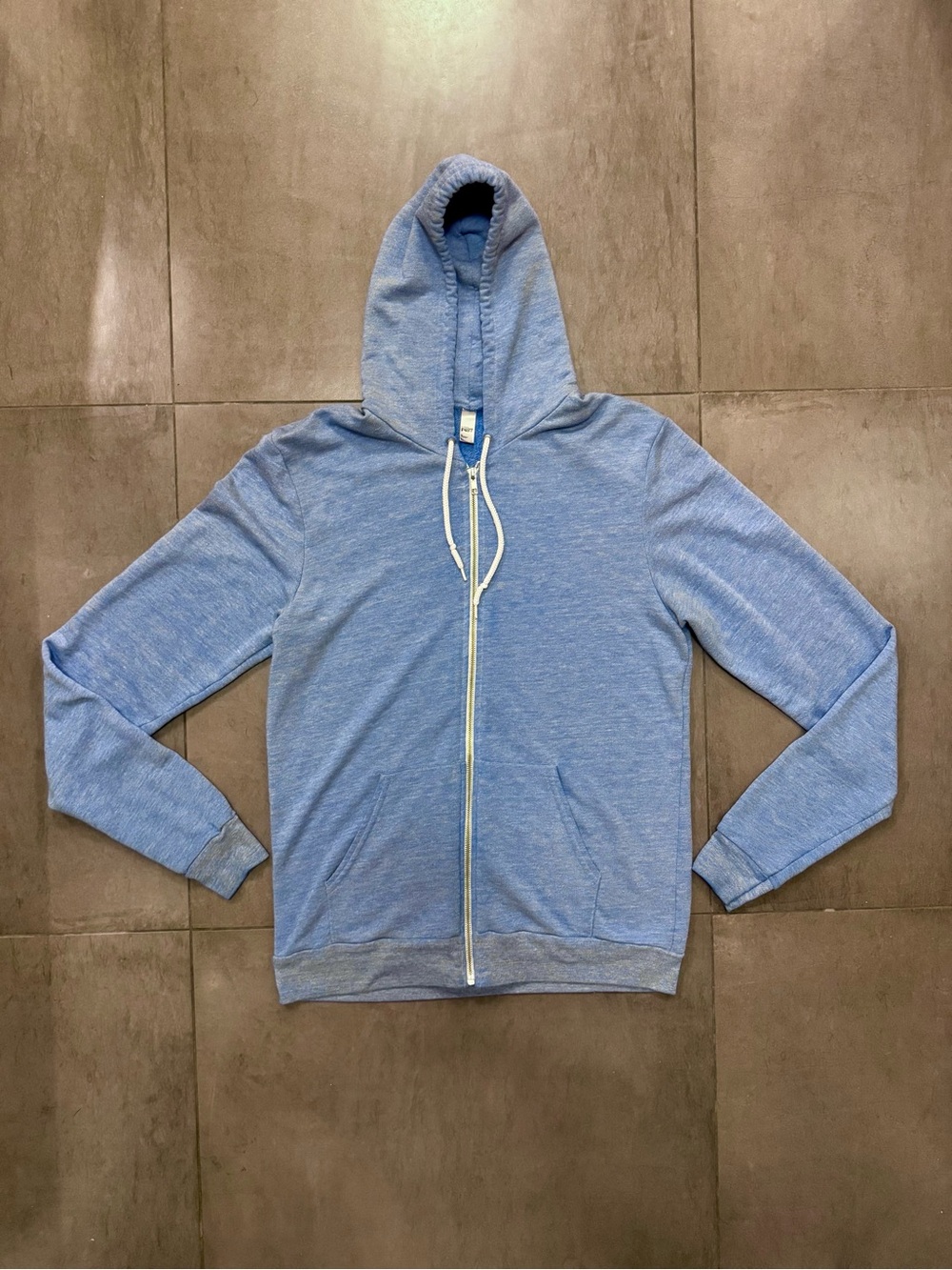American Apparel Heather Light Blue Full-Zip Hoodie